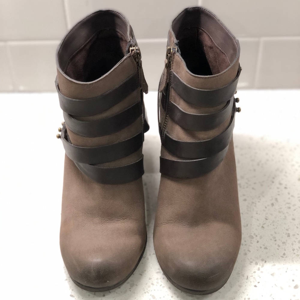 BP. Brown Strappy Ankle Booties - Picture 2 of 8